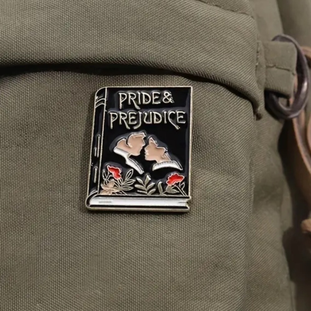 3/$25 Jane Austin’s “Pride and Prejudice” pin Romance, Period Literature, Book - Picture 7 of 11